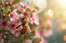 Eine Biene an einer Manuka-Blüte. (Foto: AdobeStock_702831869 vxnaghiyev)